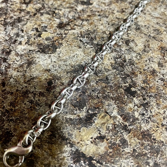 12g-14K SOLID White Gold Rolo Anchor Stud-Link w/🦞Claw Closure🧜🏻‍♀️ - Picture 10 of 15